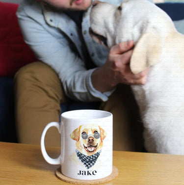 Personalized Dog Gift Idea - Funny Watercolor Portrait Gift For Puppy Lovers - White Mug